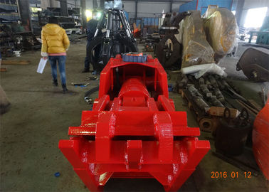 1960KN Mini Excavator Attachments , Excavator Crusher Attachment Red Color High Power